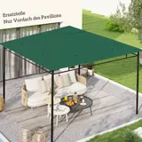 Outsunny Pavillondach Ersatzdach für Pavillon 2,98 x 2,95 m Sonnenschutz Polyester grün wetterfest für Garten & Terrasse   Aosom.de – Bild 3