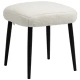 HOMCOM Fußhocker quadratischer Sitzhocker Schminkhocker Kaschmir-Optik mit Stahlbeinen für Wohnzimmer Schlafzimmer Creme 42x42x47cm   Aosom.de – Bild 1