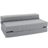HOMCOM 2-in-1 Bodensofa, bis 250 kg belastbar, Klappbar Schlafsofa mit Leinenoptik, für 2 Personen, Sofabett, für Wohnzimmer, Schlafzimmer  Aosom – Bild 1