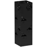 HOMCOM Schirmständer Regenschirmhalter mit 4 Haken, abnehmbare Wasserauffangschale Deko Schirmhalter für Sonnenschirm, Regenschirme & Gehstöcke Stahl 15,5 x 15,5 x 49 cm Schwarz   Aosom – Bild 1