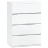 HOMCOM Kommode Schubladenschrank Sideboard mit 4 Schubladen, kippsicherer Büroschrank in Weiß, 55 x 33 x 80 cm, ideal für Wohn- und Arbeitsräume   Aosom.de – Bild 1
