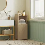 HOMCOM Badezimmerschrank Nischenschrank mit Schrank, offen Regal, verstellbar Regal, Badschrank Toilettenschrank Beistellschrank für Badezimmer, kleine Räume, 40 x 31 x 104 cm, Gelbeiche   Aosom – Bild 3
