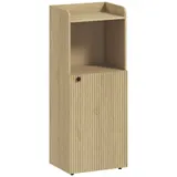 HOMCOM Badezimmerschrank Nischenschrank mit Schrank, offen Regal, verstellbar Regal, Badschrank Toilettenschrank Beistellschrank für Badezimmer, kleine Räume, 40 x 31 x 104 cm, Gelbeiche   Aosom – Bild 1