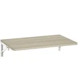 HOMCOM Wandklapptisch, 60x40 cm Klapptisch, Platzsparender Schwimmender Schreibtisch mit abgerundeten Ecken, für Homeoffice, Wohnzimmer, Schlafzimmer, Küche, Eiche   Aosom – Bild 1
