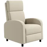 HOMCOM Relaxsessel Fernsehsessel mit Liegefunktion gepolstert TV-Sessel Liegesessel mit Leinenoptik, Fußstütze, bis 120 kg Belastbar, für Wohnzimmer, Cremeweiß   Aosom – Bild 1