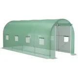 Outsunny Foliengewächshaus Tomatengewächshaus mit Fenster 500x200x210cm Folientunnel in Grün für Garten & Pflanzenzucht   Aosom.de – Bild 1