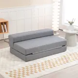 HOMCOM 2-in-1 Bodensofa, bis 250 kg belastbar, Klappbar Schlafsofa mit Leinenoptik, für 2 Personen, Sofabett, für Wohnzimmer, Schlafzimmer  Aosom – Bild 3
