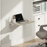 HOMCOM Wandklapptisch, 60x40 cm Klapptisch, Platzsparender Schwimmender Schreibtisch mit abgerundeten Ecken, für Homeoffice, Wohnzimmer, Schlafzimmer, Küche, Eiche   Aosom – Bild 3