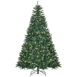 HOMCOM künstlicher Weihnachtsbaum, 210 cm Christbaum mit 2154 Spitzen, 700 LED-Leuchte, rutschfesten Metallständer, für Indoor, Weihnachten Deko, Grün   Aosom – Bild 1