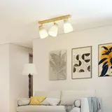 HOMCOM Deckenleuchte LED 40W 3-flammige Deckenlampe mit Doppelmontage, 90° verstellbaren Köpfen Wohnzimmerlampe mit 3 E27-Fassungen Küchenlampe Deckenbeleuchtung für Wohnzimmer Schlafzimmer Flur   Aosom – Bild 3