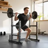 SPORTNOW Hantelständer 2 Ebenen Hantelscheibenständer aus Stahl Langhantelablage bis 300 kg belastbar Hantelablage Squat Rack Langhantelständer für Krafttraining   Aosom – Bild 3