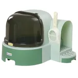 PawHut Katzenhaus Katzentoilette mit 2 herausziehbaren Bodenwannen, Haube & Schaufel für große Katzen, grün 52x60x42cm   Aosom.de – Bild 1
