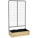 Outsunny Hochbeet mit Rankhilfe, Pflanzkasten aus Naturholz, Kräuterbeet & Blumenkasten für Garten & Balkon, 80 x 38 x 145 cm   Aosom.de – Bild 1