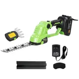 Outsunny 2-in-1 Akku Heckenschere Elektrischer Hecken & Strauchschere mit 20/10cm Schnittlänge, Ladegerät, 18V Akku 2,0 Ah für Äste, Sträucher, Zweige, Grün   Aosom – Bild 1