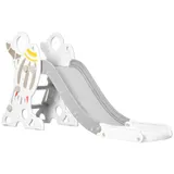 AIYAPLAY Kinderrutsche Gartenrutsche für 1,5-3 Jahre freistehend mit Raketen-Design grau & weiß, ideal für Spielplatz & Garten   Aosom.de – Bild 1