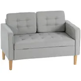 HOMCOM 2 Sitzer Sofa, Couch mit Stauraum, Gepolsterter Polstersofa, Doppelsofa mit Samtoptik für Wohnzimmer, Schlafzimmer, 117x 62 x 78 cm  Aosom – Bild 1