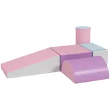HOMCOM Softbausteine 5er-Set Schaumstoff Bausteine Riesenbausteine Bauklötze Bauspielzeug Schaumstoffblöcke für 1-3 Jahre alt Kinder Kunstleder EPE   Aosom – Bild 1