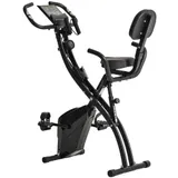 HOMCOM Heimtrainer, 2-in-1 Fahrradtrainer, Hometrainer, klappbarer Trimmrad mit 8 stufig einstellbarem Magnetwiderstand, 1 Paar Spannseil  Aosom – Bild 1