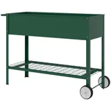 Outsunny Hochbeet mit Rädern, Regal Kräuterbeet Pflanzenbeet Metall für Garten, Balkon Grün 109 x 44 x 80 cm   Aosom – Bild 1