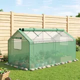 Outsunny Foliengewächshaus mit Fenster 180x92x92cm UV-Schutz Tomatenhaus Frühbeet für Garten Balkon grün   Aosom.de – Bild 3