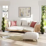 Outsunny 2er Set künstliche Zedernbaum groß 90 cm Kunstpflanze, Plastik künstliche Pflanzen Zeder im Topf, Spiralpflanze wie echt für Wohnzimmer Schlafzimmer Büro Garten moderne Dekoration   Aosom – Bild 3