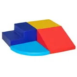 HOMCOM Softbausteine  4-teiliges Set aus Schaumstoff, Riesenbausteine, Bauspielzeug, für 12-36 Monate, mehrfarbig, Kunstleder  Aosom – Bild 1