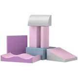 HOMCOM Softbausteine 7er-Set Schaumstoff Bausteine Riesenbausteine Bauklötze für Kinder 1-3 Jahre Kunstleder EPE Bauspielzeug   Aosom.de – Bild 1