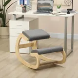 HOMCOM Ergonomischer Kniehocker, Schaukelnder Kniestuhl, Schreibtischstuhl für Homeoffice, zur Verbesserung der Körperhaltung, Grau   Aosom – Bild 3