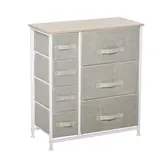 HOMCOM Schubladenschrank mit 7 faltbaren Stoffschubladen, platzsparend aus Vliesstoff, grau, 63,5x30x71cm, ideal für Aufbewahrung   Aosom.de – Bild 1