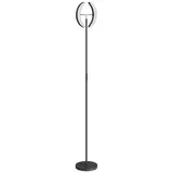 HOMCOM LED Stehlampe Wohnzimmer RGB Stehleuchte Dimmbar mit 350° drehbarer Doppelkopf, Fernbedienung, Touch-Steuerung, 4 Farbtemperatur, Timer Modern Deckenfluter für Wohnzimmer, Schlafzimmer, Büro   Aosom – Bild 1