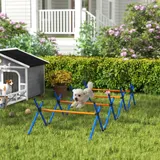 PawHut Agility Set Hunde, 4-teiliges Agility Ausrüstung mit höhenverstellbaren Hürden, Tragetasche Höhenverstellbar Trainingsset für Hundetraining, für kleine Hunde   Aosom – Bild 3