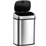 HOMCOM Mülleimer 48L Küchenabfalleimer mit Infrarotsensor, hygienisch, Edelstahl in Silber, L40,5xB29,5xH68 cm für müheloses Entsorgen   Aosom.de – Bild 1