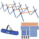 PawHut Agility Set Hunde, 4-teiliges Agility Ausrüstung mit höhenverstellbaren Hürden, Tragetasche Höhenverstellbar Trainingsset für Hundetraining, für kleine Hunde   Aosom – Bild 1