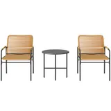 Outsunny 3-tlg. Rattan Bistroset, Sitzgruppe, Gartengarnitur Refurbished – Bild 1