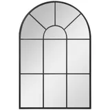 HOMCOM Bogenfenster Wandspiegel 91x60cm mit Metallrahmen aus Glas für Wohnzimmer Schlafzimmer Esszimmer Flur in Schwarz   Aosom.de – Bild 1