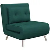 HOMCOM Schlafsessel Klappsessel mit Bettfunktion Einzelsofa mit Kissen Gästebett Polstersofa Samtoptik Dunkelgrün 77 x 88 x 83 cm für Gästezimmer   Aosom.de – Bild 1