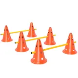 PawHut Agility Set Hunde, 3-teiliges Agility Ausrüstung mit 6 Kegel 3 höhenverstellbar Hürden Tragetasche Trainingszubehör, Trainingsset für Hundetraining   Aosom – Bild 1