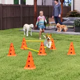 PawHut Agility Set Hunde, 3-teiliges Agility Ausrüstung mit 6 Kegel 3 höhenverstellbar Hürden Tragetasche Trainingszubehör, Trainingsset für Hundetraining   Aosom – Bild 3