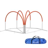 PawHut Hunde Agility Set, 4er-Set Hundetraining mit Slalomstangen, Agility-Ausrüstung für Hunde mit Tragetasche aus Oxford, Orange   Aosom – Bild 1