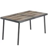 Outsunny Gartentisch Balkontisch 145 x 85 cm Esstisch für 6 Personen mit Holzoptik und Stahlgestell grau für Garten und Terrasse   Aosom.de – Bild 1