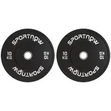 SPORTNOW 2er-Set Hantelgewichte, 2 x 10kg Gewichte, Hantelscheiben-Set, Gewichtsscheiben für 5 cm Hantelstange, Ø 50 mm Bohrung, Schwarz   Aosom – Bild 1