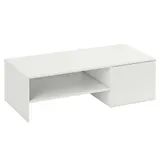 HOMCOM Couchtisch Wohnzimmertisch mit Verstecktem Stauraum Regal, Modern Sofatisch Beistelltisch Kaffeetisch für Wohnzimmer 110 x 52 x 36 cm, Weiß   Aosom – Bild 1