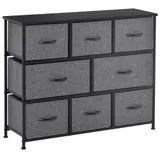 HOMCOM Kommode mit 8 Schubladen aus Stoff Aufbewahrungsschrank Kommodenschrank mit Griffen, Metallgestell, Modern-Design Schrank für Schlafzimmer, Wohnzimmer Dunkelgrau   Aosom – Bild 1