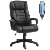 Vinsetto Bürostuhl mit Massagefunktion, Ergonomischer Chefsessel mit Vibrationsmassage, Wippfunktion, Höhenverstellbarer Schreibtischstuhl Drehstuhl, Braun   Aosom – Bild 1
