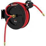 HOMCOM Automatik Druckluftschlauchtrommel 15m+1m Druckluftschlauch mit  1/4' Anschluss, 9,5 x 15,8 mm Durchmesser, max. Druck: 20 bar, Schlauchbremse, Schlauchaufroller Wandhalterung   Aosom – Bild 1