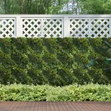 Outsunny Künstliche Pflanzenwand 12 Stück UV-Schutz Sichtschutz 50x50 cm mehrblättriges Design für Garten Balkon Terrasse   Aosom.de – Bild 3
