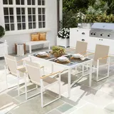 Outsunny Sitzgruppe 5 tlg. Essgruppe für 4 Personen Abnehmbar Esstisch mit 4 Stühle, Esszimmergruppe Küchentisch-Set mit Stahlgestell Balkonmöbel Gartenmöbel für Terrasse, Balkon Mehrfarbig   Aosom – Bild 3