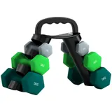 SPORTNOW Hanteln Set 6 Kurzhanteln mit Klappbarem Hantelständer, 2 x 1kg, 2 x 3kg, 2 x 5kg Hanteln, Kugelhantel für Fitness, Gymnastik, Zuhause   Aosom – Bild 1