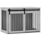 PawHut Hundekäfig für Zuhause, 98 x 58 x 61 cm, Hundebox groß, Hundebox mit schiebetür, Grau   Aosom.de – Bild 1