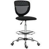 Vinsetto Bürostuhl Ergonomischer Schreibtischstuhl mit verstellbarer Fußring, Höhenverstellbarer Computerstuhl mit Netzbespannung, Office Chair, Drehstuhl Schwarz   Aosom – Bild 1